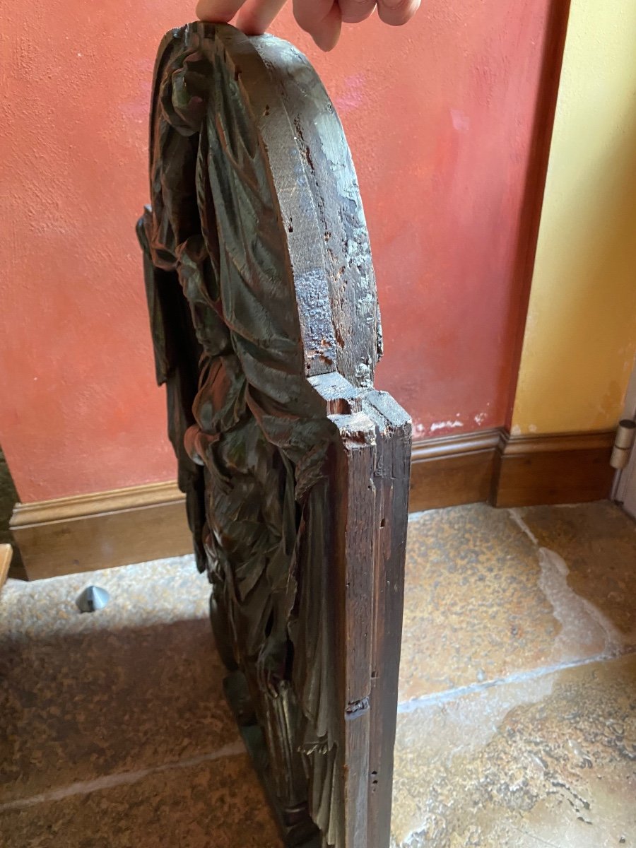 Grande Vestale En Haut Relief En Chêne Fin Du XVII Eme Siècle -photo-3