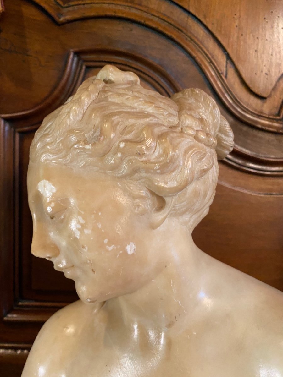 Buste De Jeune Femme à L’antique, Marbre Du Grand Tour, XIX Eme Siècle -photo-6