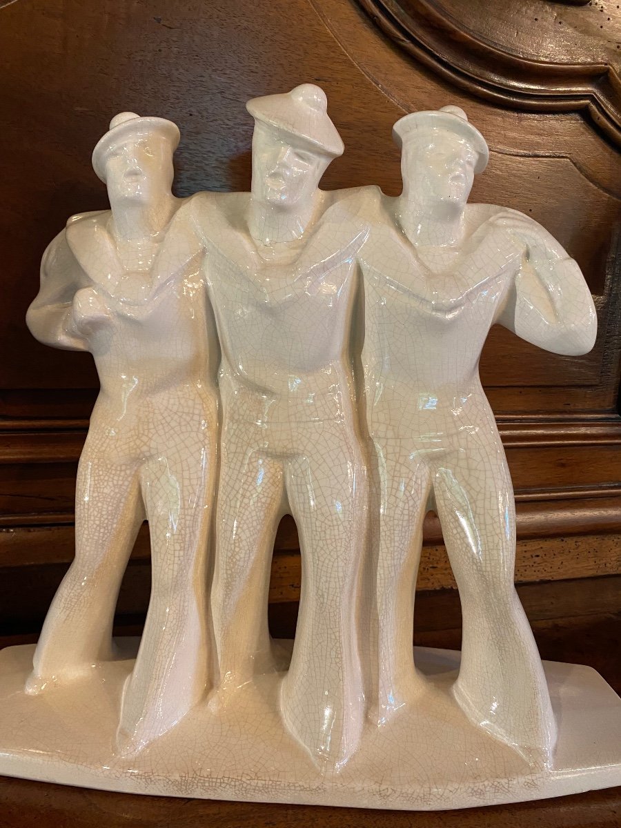 It's Us The Guys Of The Navy, Niderviller, Art Deco Cracked Earthenware -photo-1