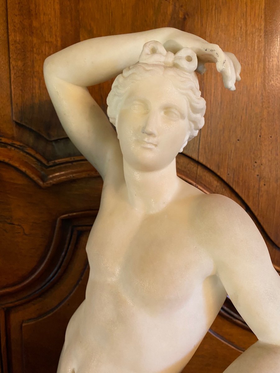 Apollon, Grande Statue En Marbre, Souvenir Du Grand Tour -photo-3