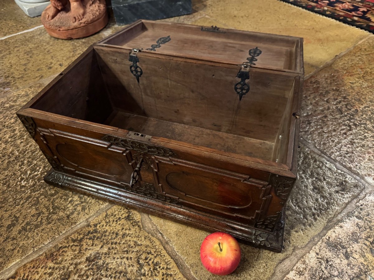 Alsatian Or German Chest, 17th Century In Walnut-photo-1