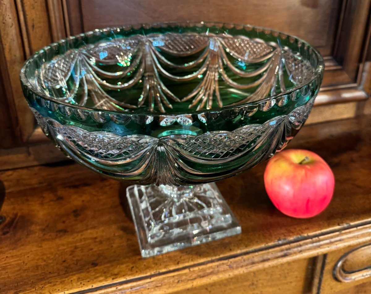 Large Val Saint Lambert Crystal Centerpiece Cup 