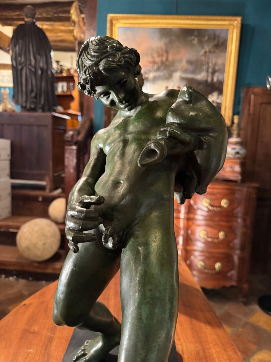 Imposant Faune à L’outre D’après Sabatino De Angelis (1838-)-photo-3