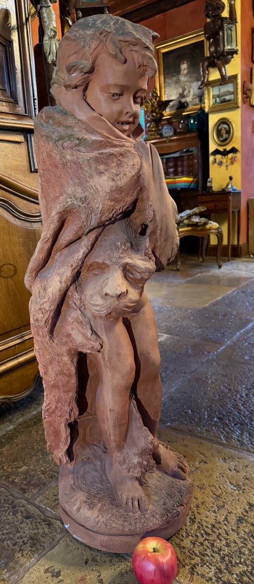Life-size Child's Terracotta, Allegory Of Winter Or Child Hercules -photo-8