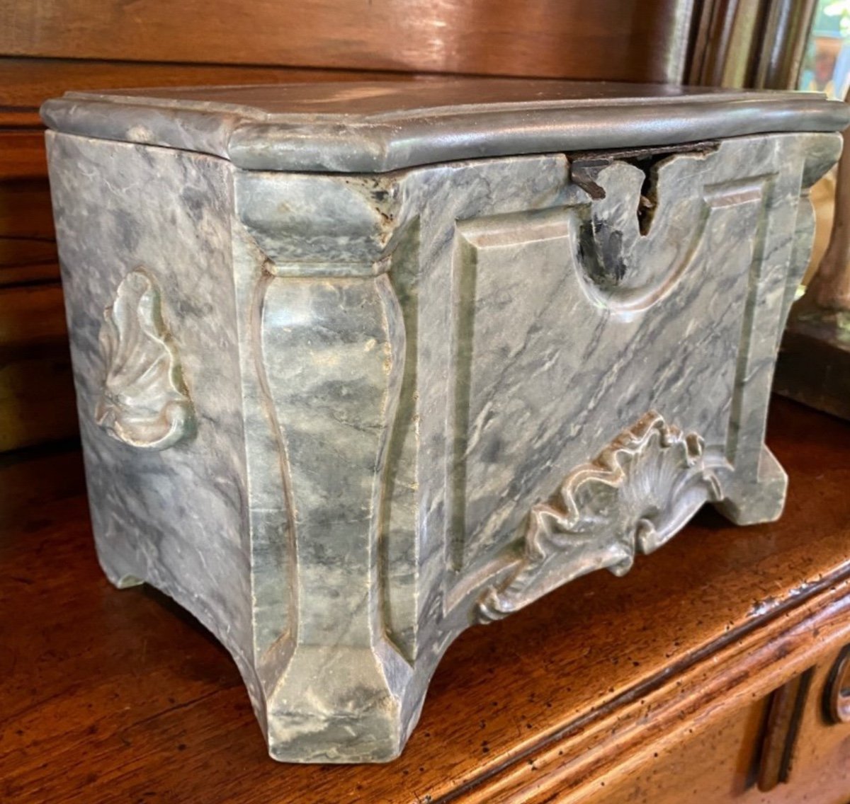 18th Century Blue Turquin Marble Viscera Box 
