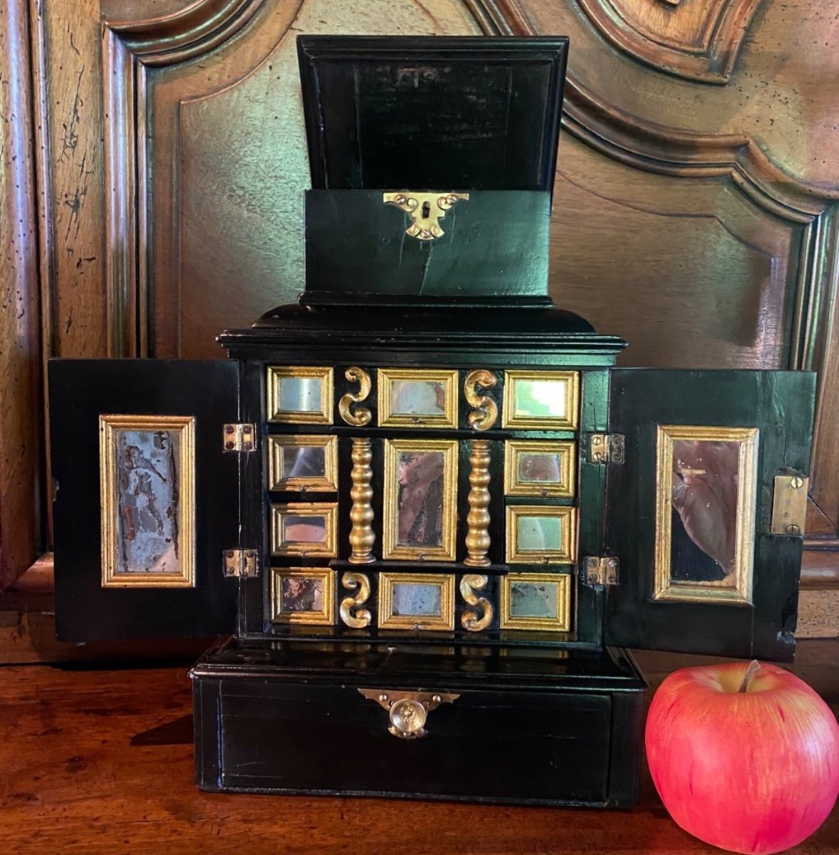 Miniature Italian Cabinet With Mirrors, Diminutive From The 19th Century-photo-1