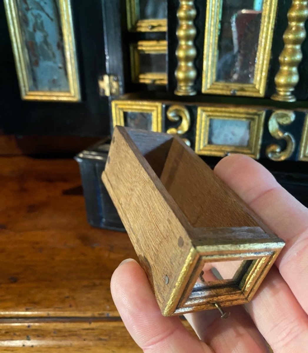 Miniature Italian Cabinet With Mirrors, Diminutive From The 19th Century-photo-7