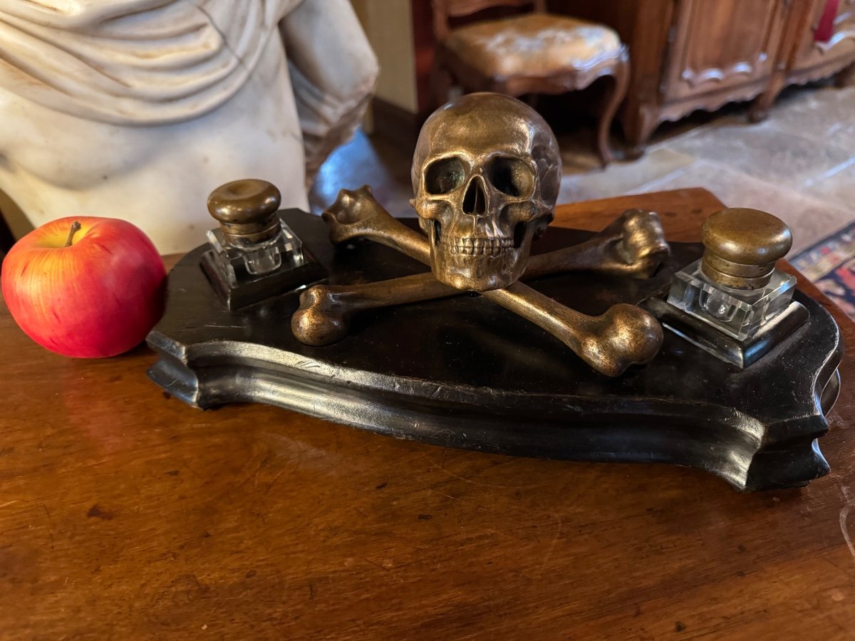 Vanity Inkwell Forming A Memento Mori, Late 19th Century -photo-2