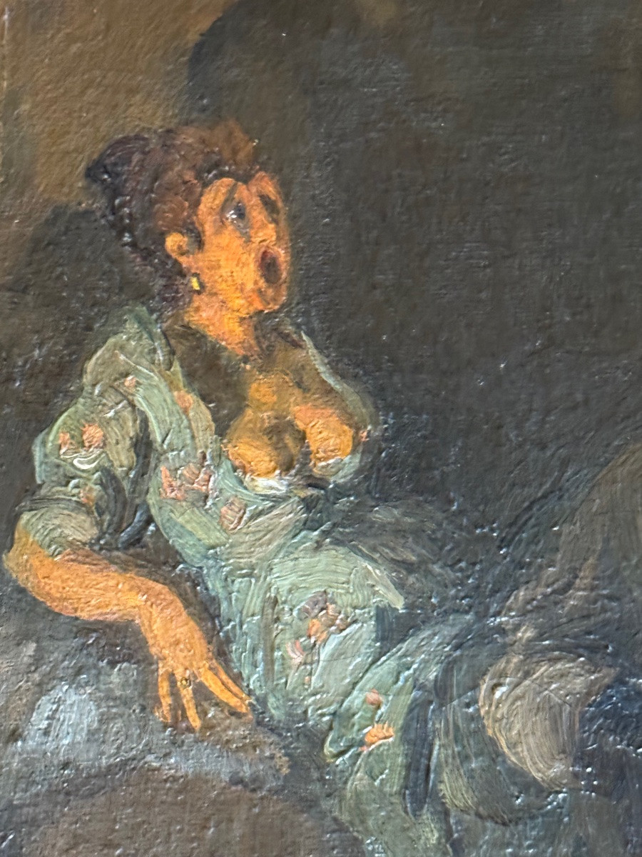 Smutty, Naughty, Military Painting Signed Faure And Dated 1919-photo-6