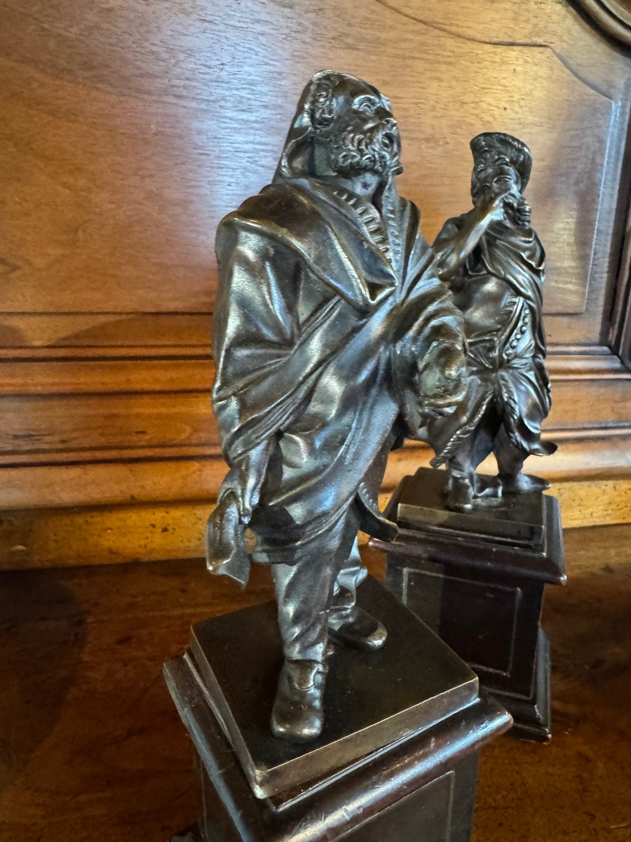Paire De Bronzes D’inspiration Renaissance Française, Jacques Callot-photo-3