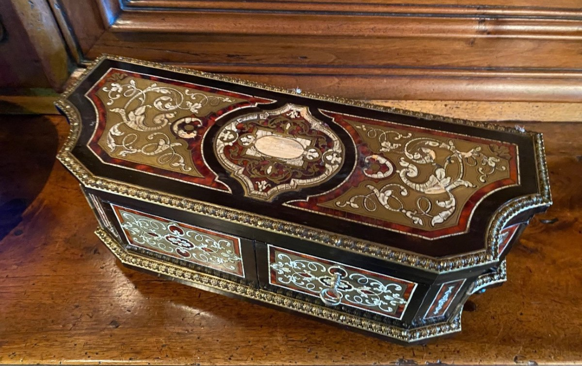 Coffret en marqueterie Boulle Attribué à La Maison Tahan, XIX Eme Siècle -photo-8