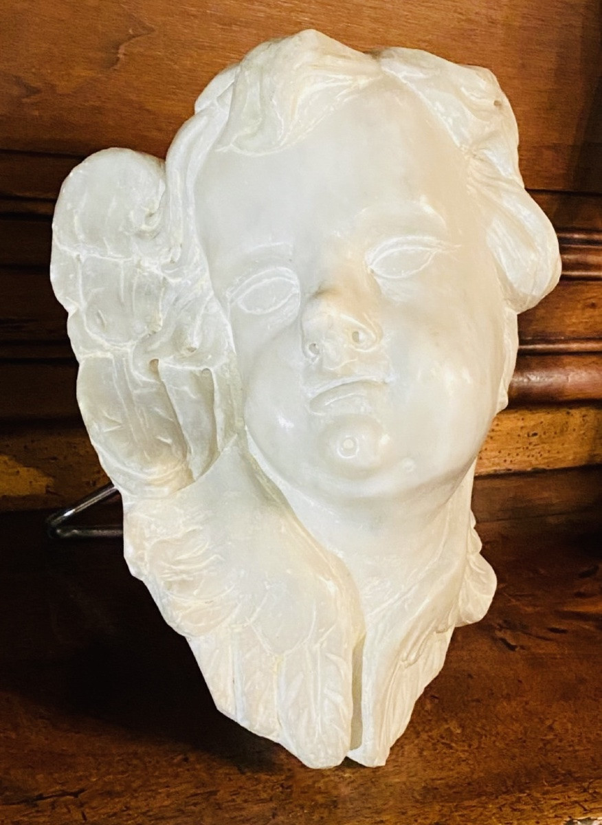 Seraphim, Italian Baroque Marble Angel From The Early 18th Century -photo-3