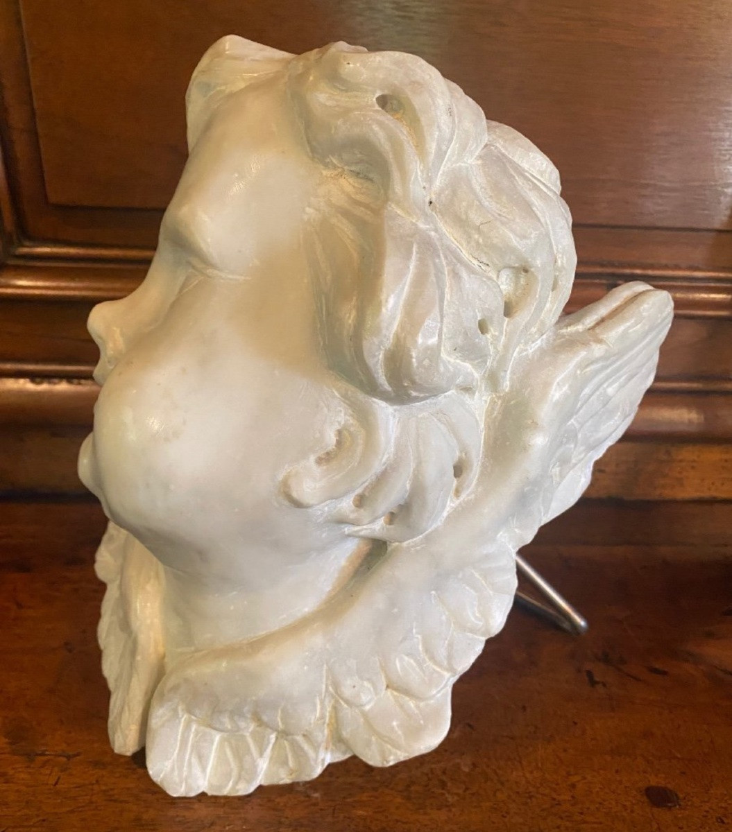 Seraphim, Italian Baroque Marble Angel From The Early 18th Century -photo-2