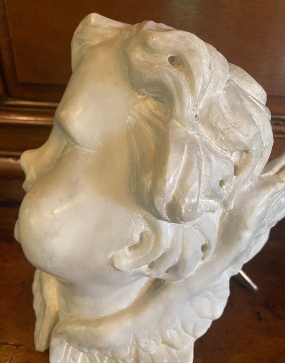 Seraphim, Italian Baroque Marble Angel From The Early 18th Century -photo-3