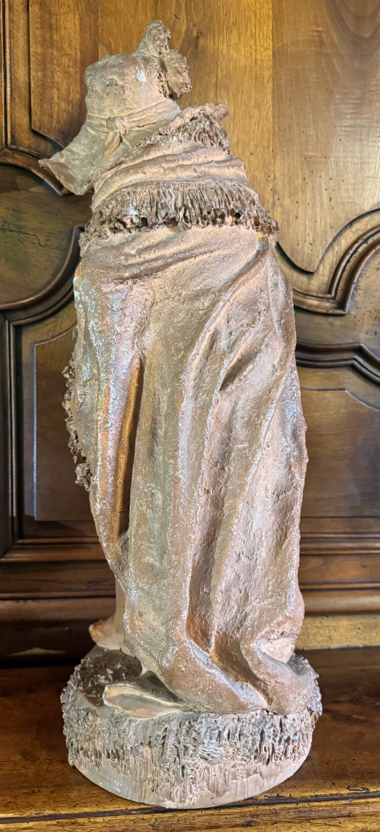 Grande Terre Cuite Du XIX Eme Siècle : Le Beau Petit Mendiant -photo-5