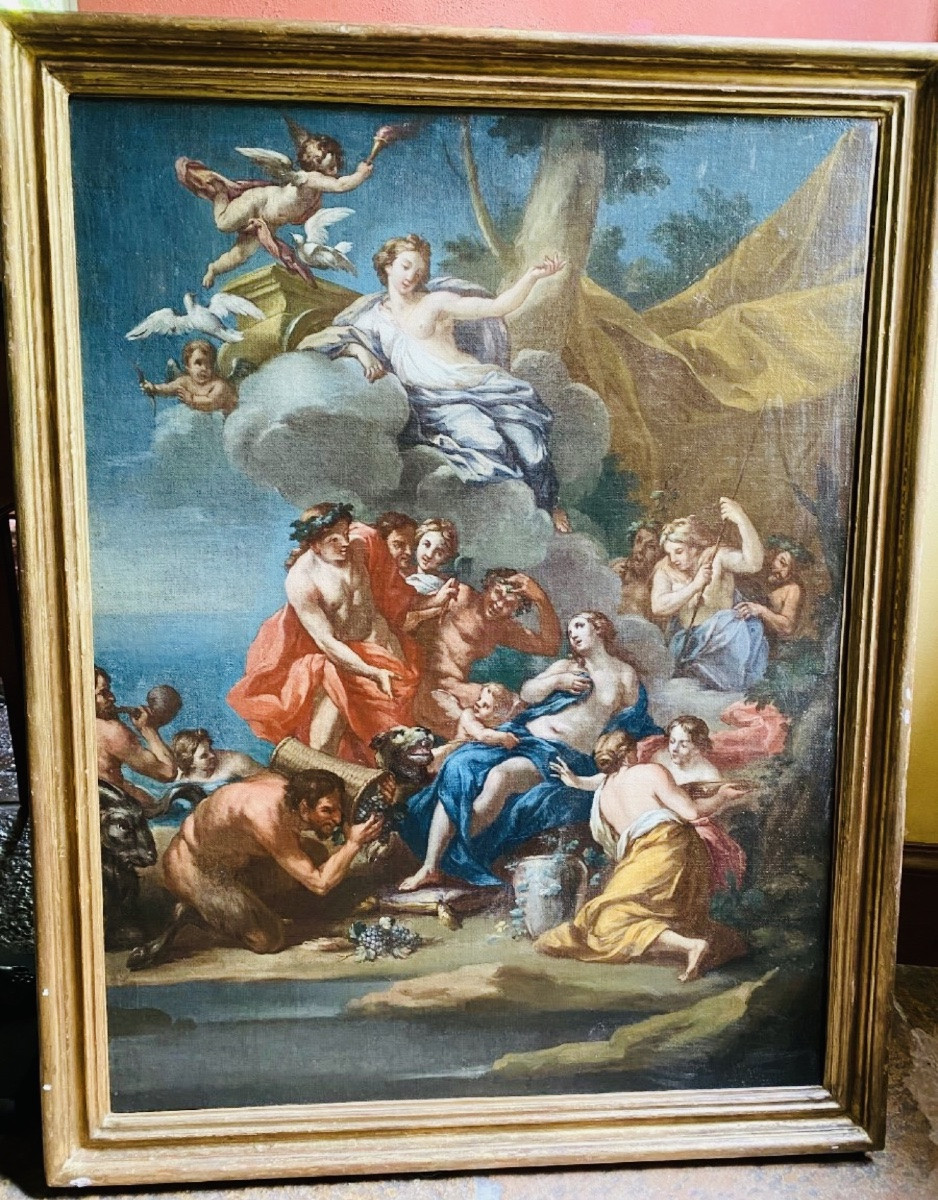 Ariane à Naxos, Grande Huile Sur Toile Attribuée à Michele Rocca (1671-1751)-photo-2