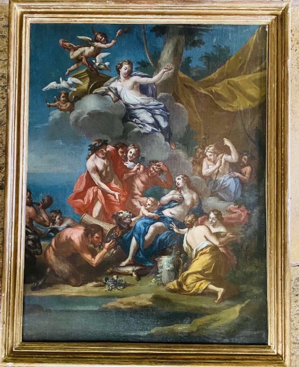 Ariane à Naxos, Grande Huile Sur Toile Attribuée à Michele Rocca (1671-1751)-photo-4