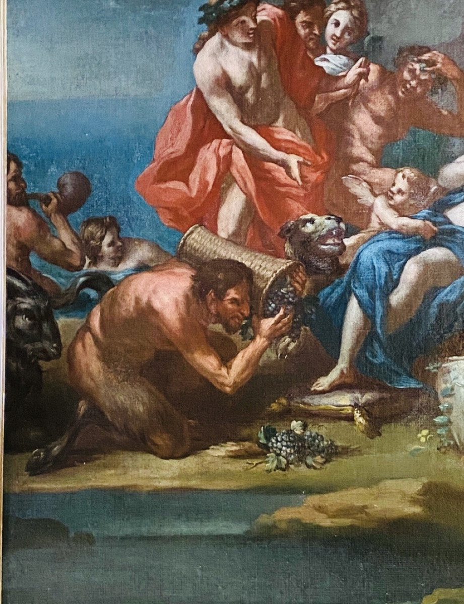 Ariane à Naxos, Grande Huile Sur Toile Attribuée à Michele Rocca (1671-1751)-photo-5