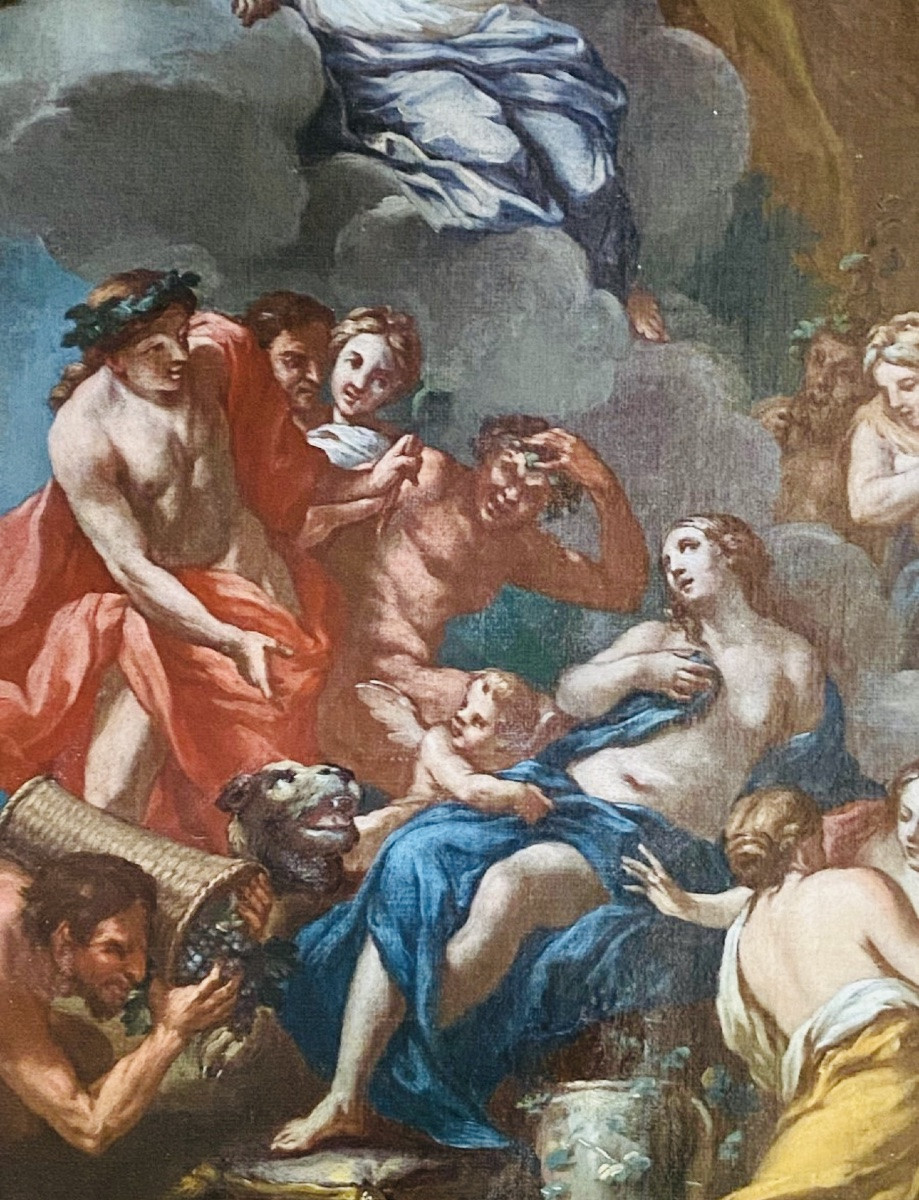Ariane à Naxos, Grande Huile Sur Toile Attribuée à Michele Rocca (1671-1751)-photo-7