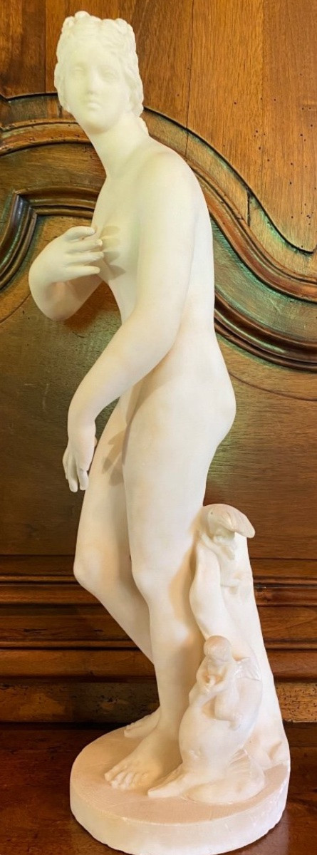 Large Medici Venus In White Marble From The 19th Century -photo-1