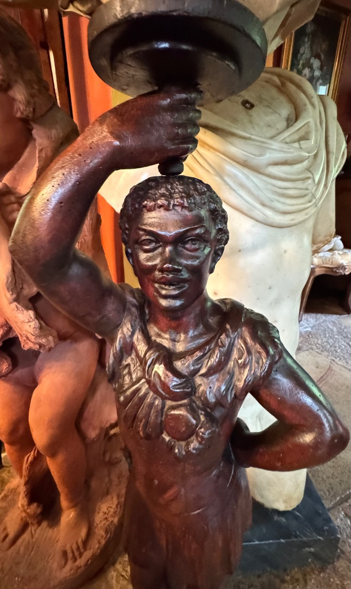 Nubian Walnut Serving Stand From The Napoleon III Period -photo-4