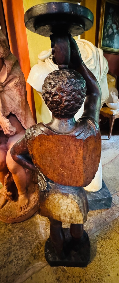 Nubian Walnut Serving Stand From The Napoleon III Period -photo-5