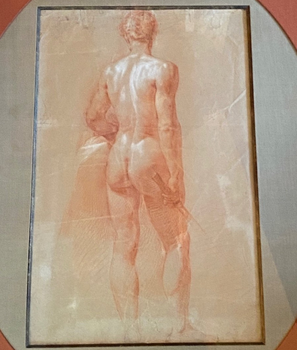 Academy Of Naked Men, Red Chalk From The 18th Century -photo-4