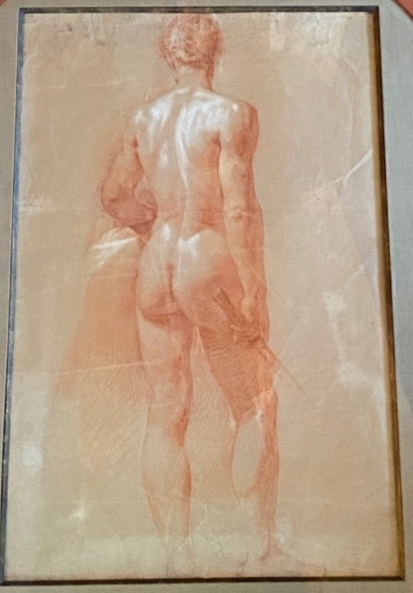 Academy Of Naked Men, Red Chalk From The 18th Century -photo-6