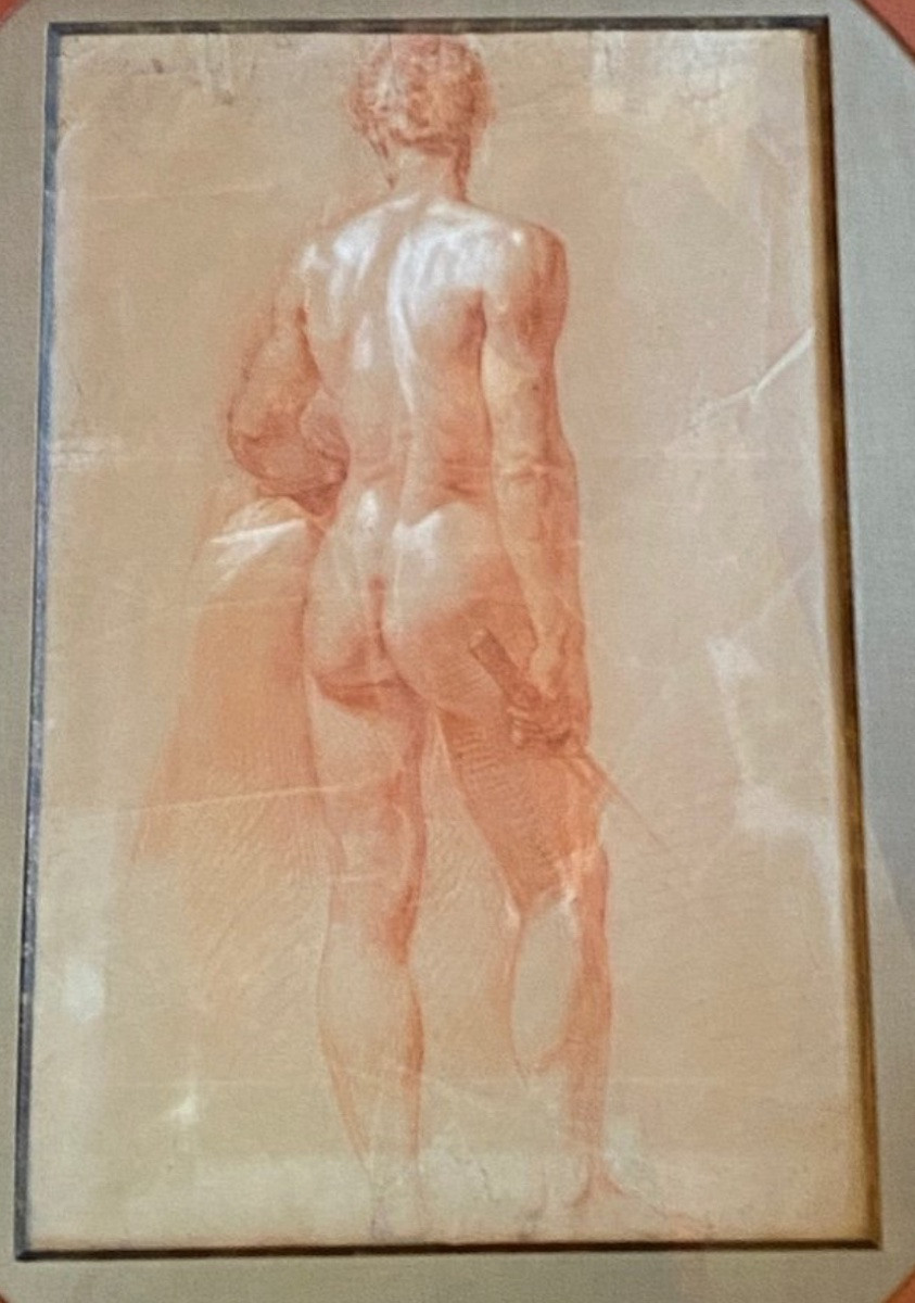 Academy Of Naked Men, Red Chalk From The 18th Century -photo-7