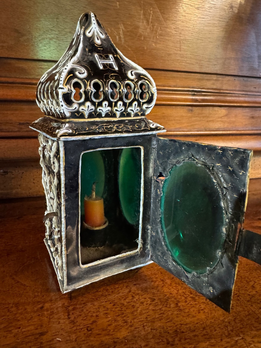 Limoges Enamel Carriage Lantern From The Early 19th Century -photo-4