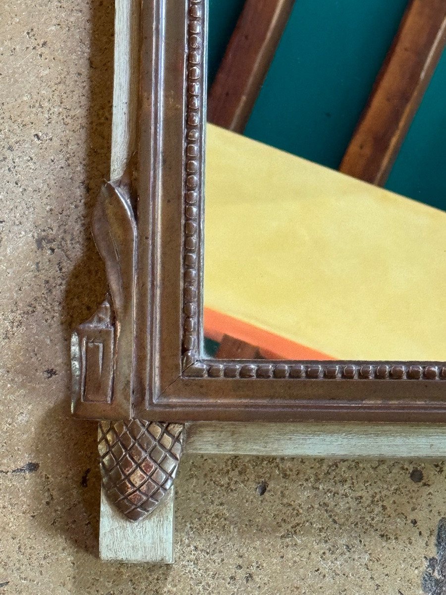 Miroir de style Louis XVI en bois laqué -photo-3