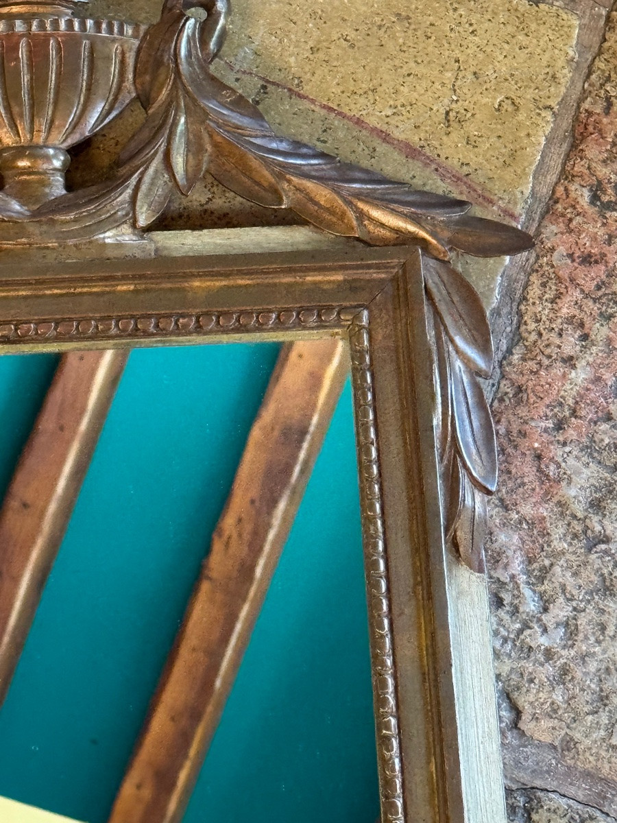 Miroir de style Louis XVI en bois laqué -photo-5