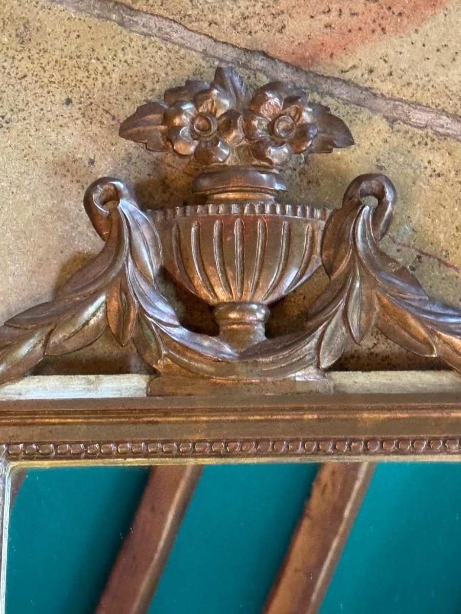 Miroir de style Louis XVI en bois laqué -photo-7
