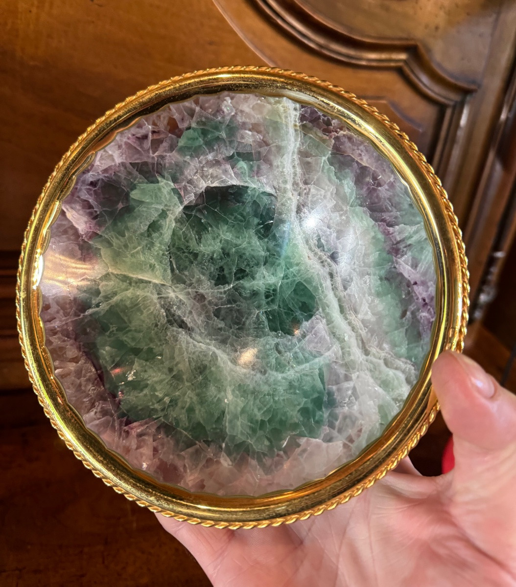 Large Blue John Cup Mounted On Silver Gilt Circa 1970-photo-4