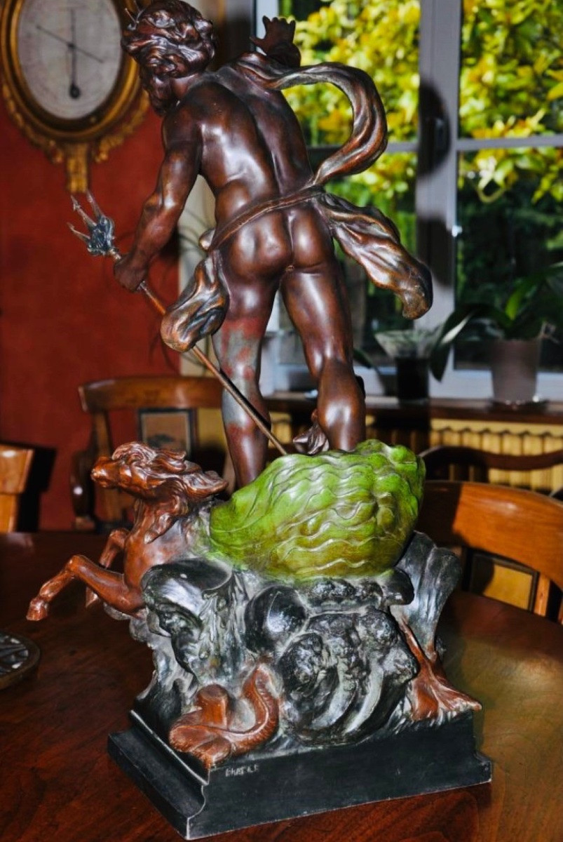 Le Char De Neptune Vainqueur Signé Des Frères Moreau-photo-3
