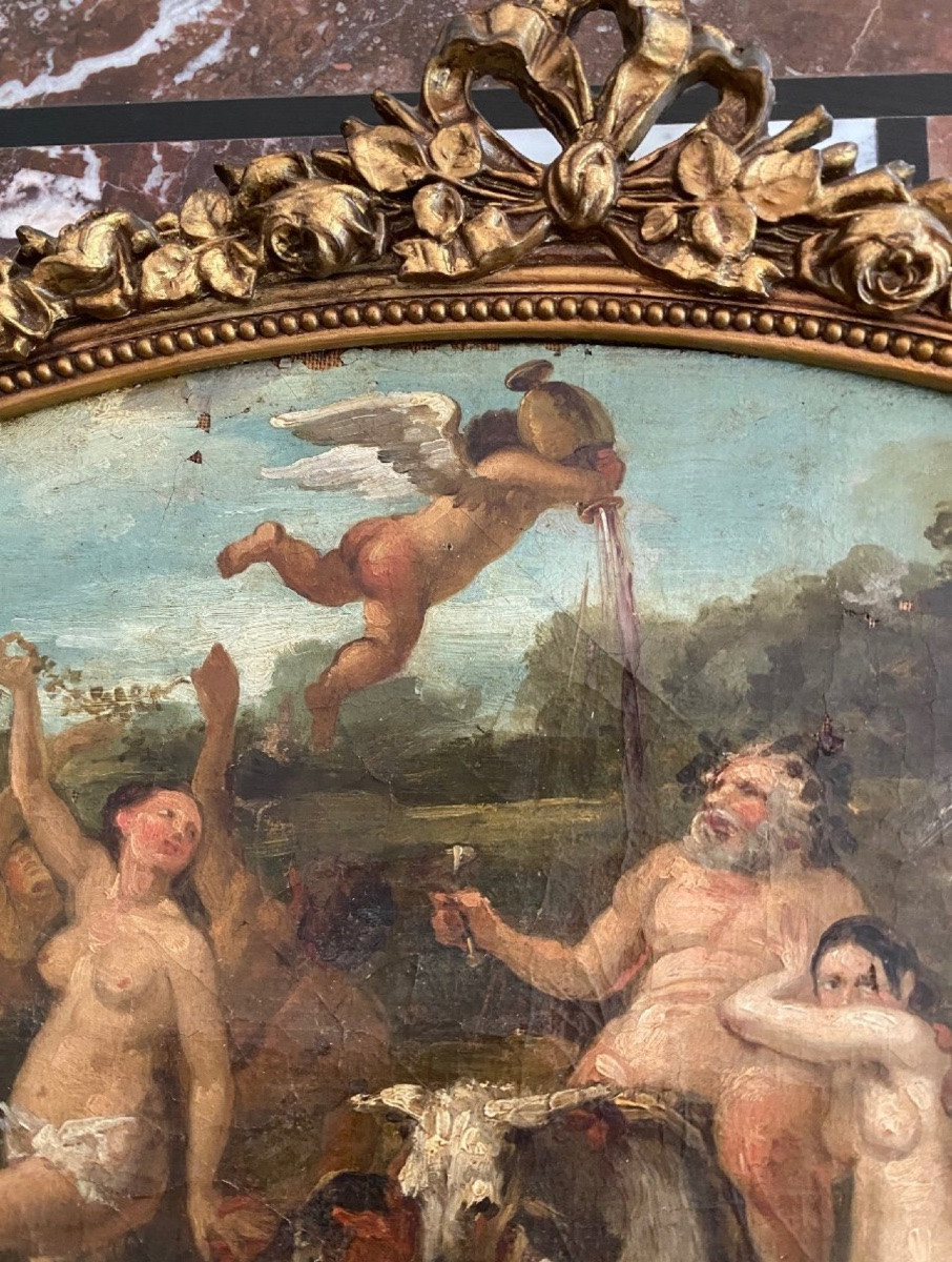 Le Triomphe De Silène, Huile Sur Toile Du XIX Eme Siècle-photo-5