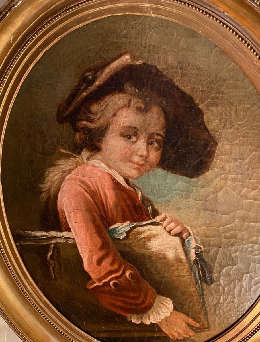 Peinture d’enfant, le jeune élève d’après Drouais-photo-1