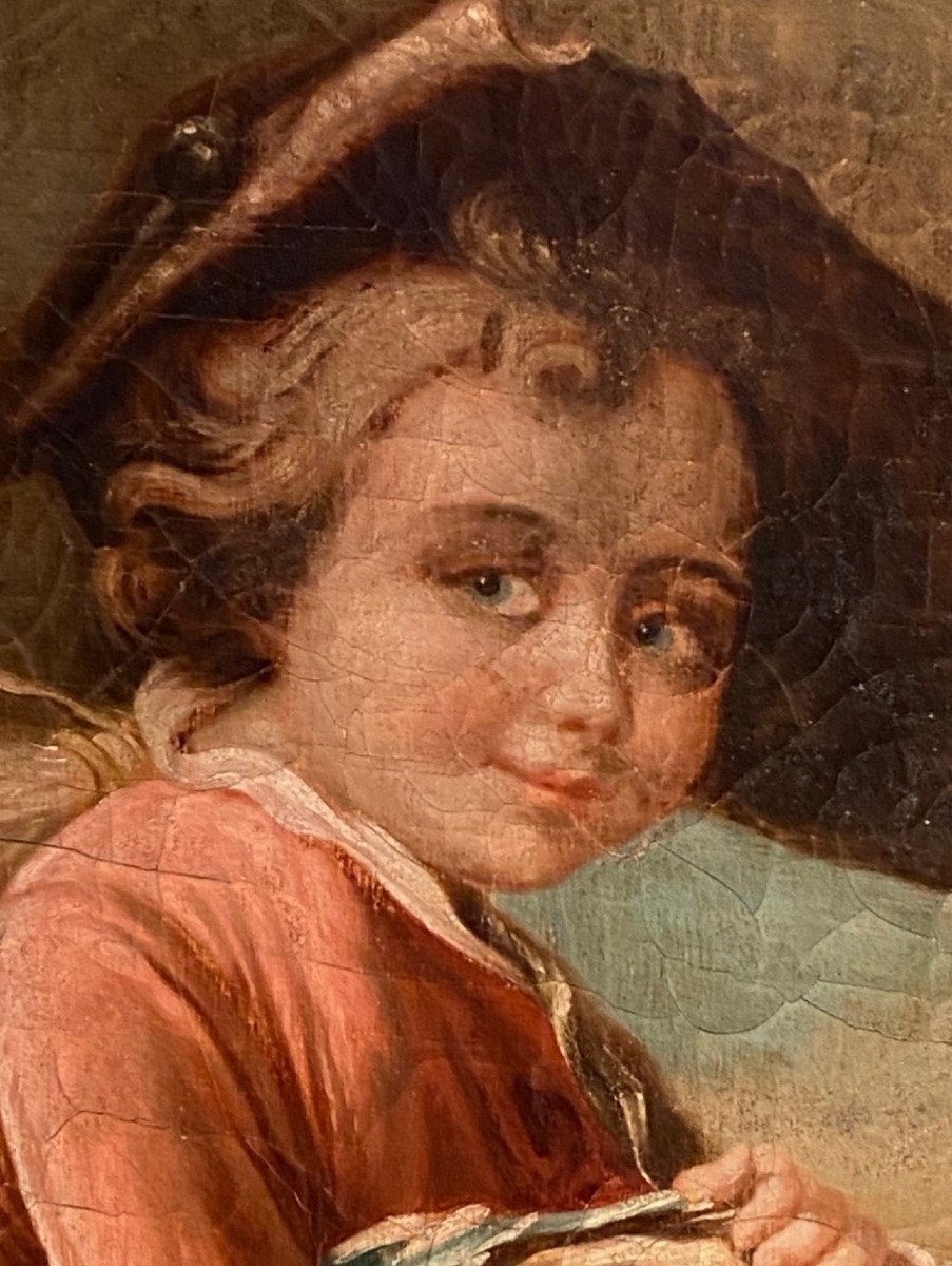 Peinture d’enfant, le jeune élève d’après Drouais-photo-2
