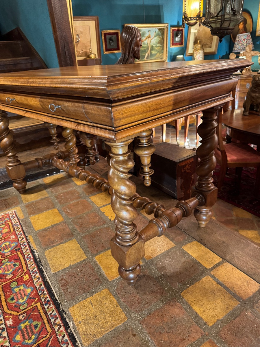 Large Louis XIII Style Desk Table From The End Of The 19th Century -photo-1