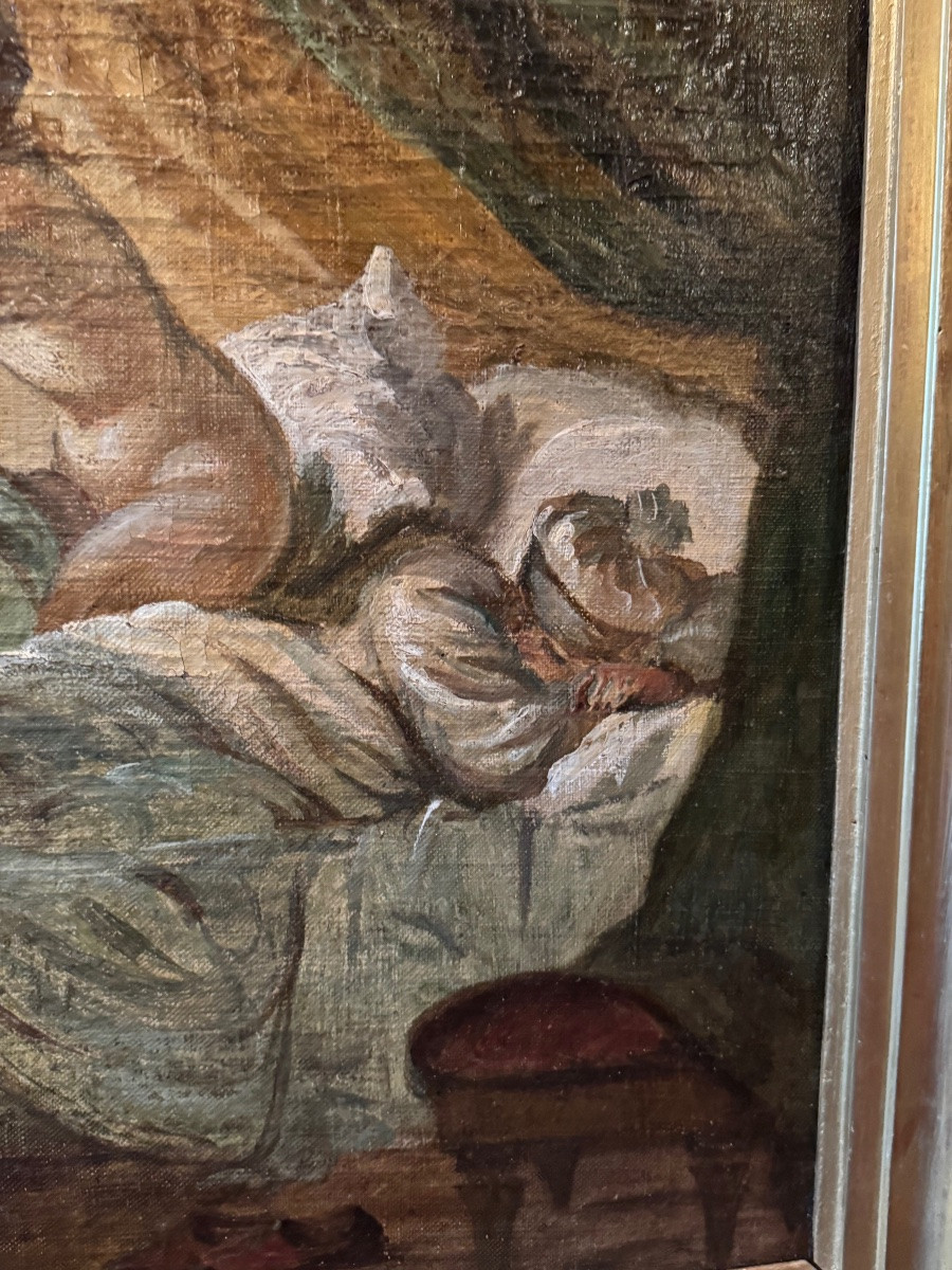 Grand tableau coquin du XIX eme siècle -photo-7