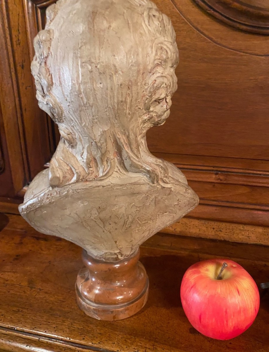 Bust Of A Child, Little Girl In Terracotta In The Style Of The 18th Century-photo-4
