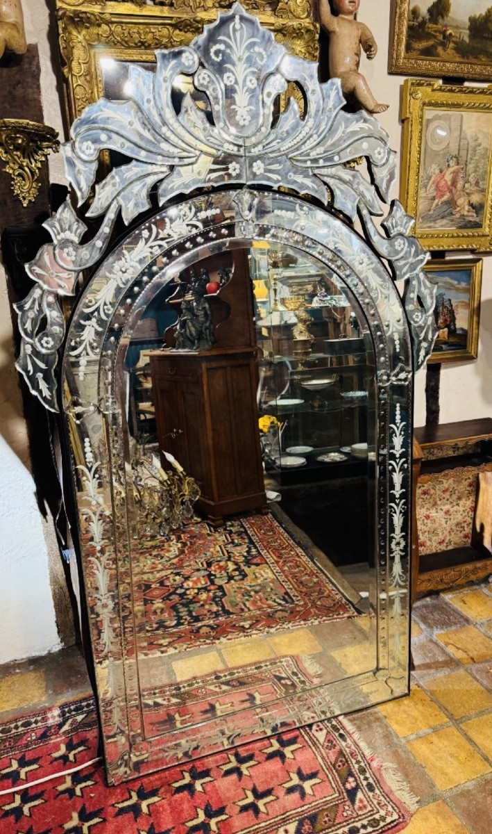 Imposing Very Large Venice Mirror, 20th Century-photo-2