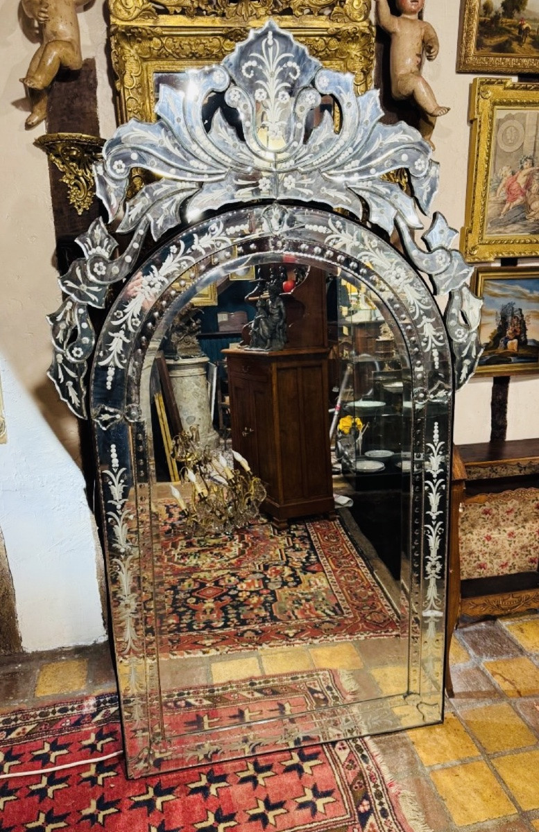 Imposing Very Large Venice Mirror, 20th Century-photo-3