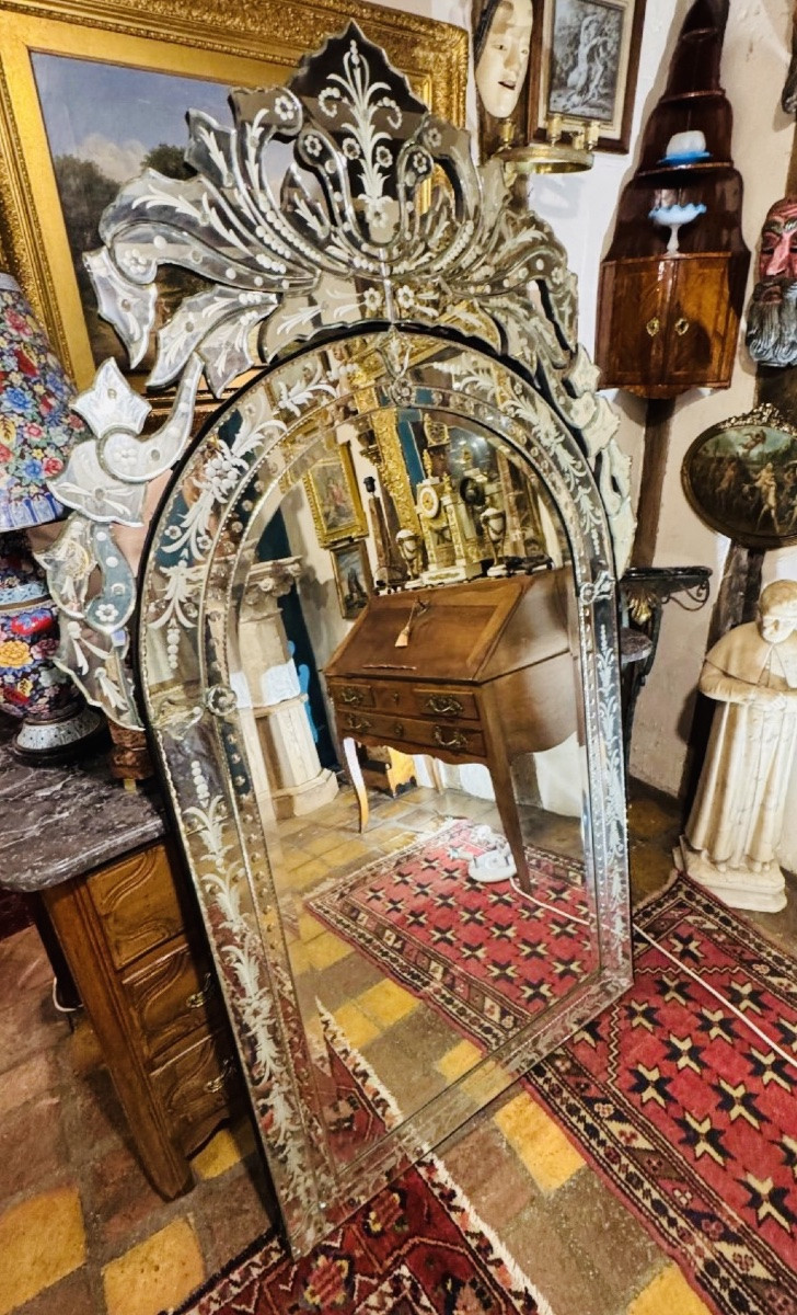 Imposing Very Large Venice Mirror, 20th Century-photo-5