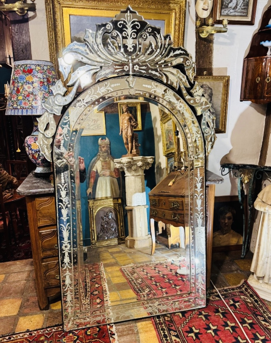 Imposing Very Large Venice Mirror, 20th Century-photo-7