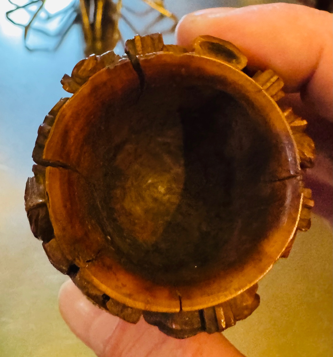 18th Century Chalice Carved With Religious Attributes In Corozo Nut-photo-7