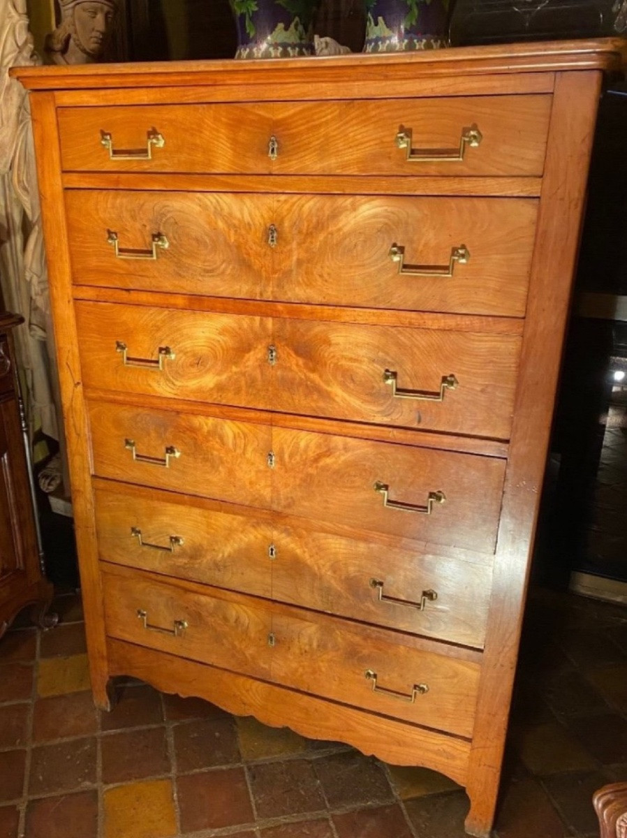 Large Cherrywood Chest Of Drawers, First Half Of The 19th Century-photo-2