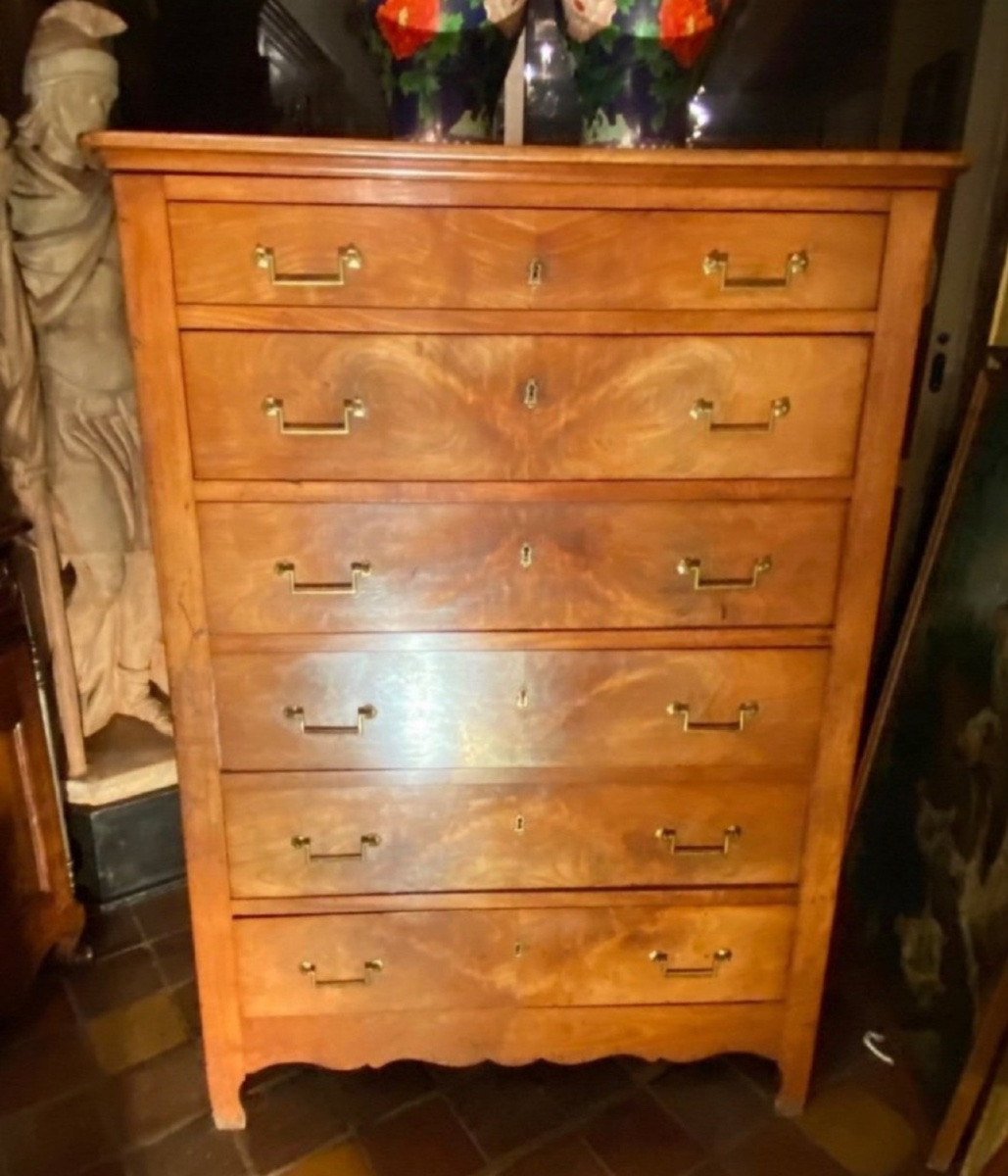 Large Cherrywood Chest Of Drawers, First Half Of The 19th Century-photo-3