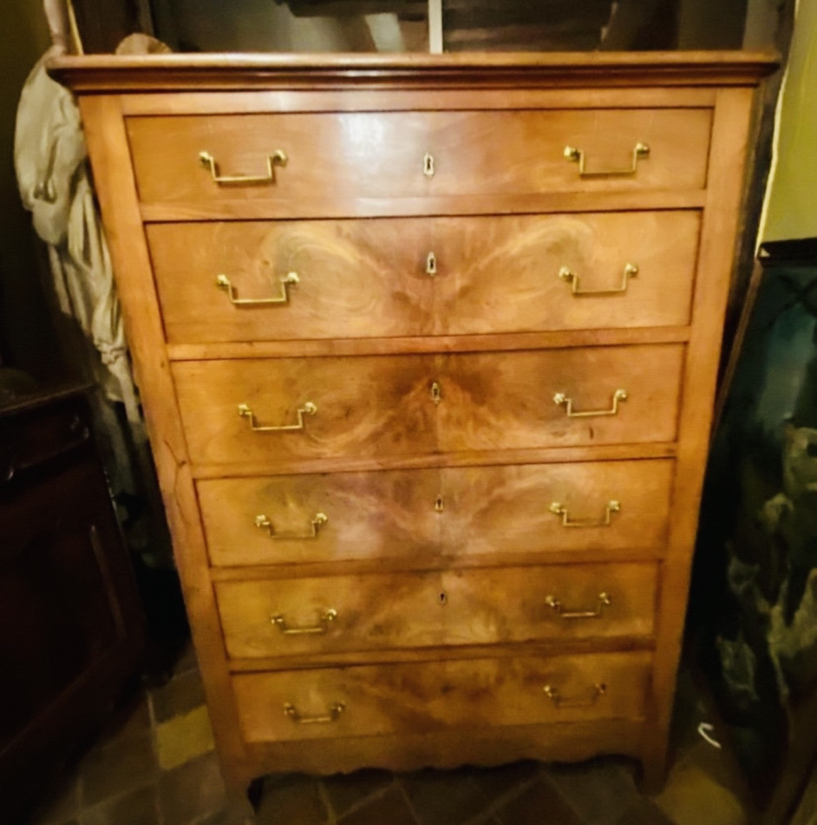 Large Cherrywood Chest Of Drawers, First Half Of The 19th Century-photo-1