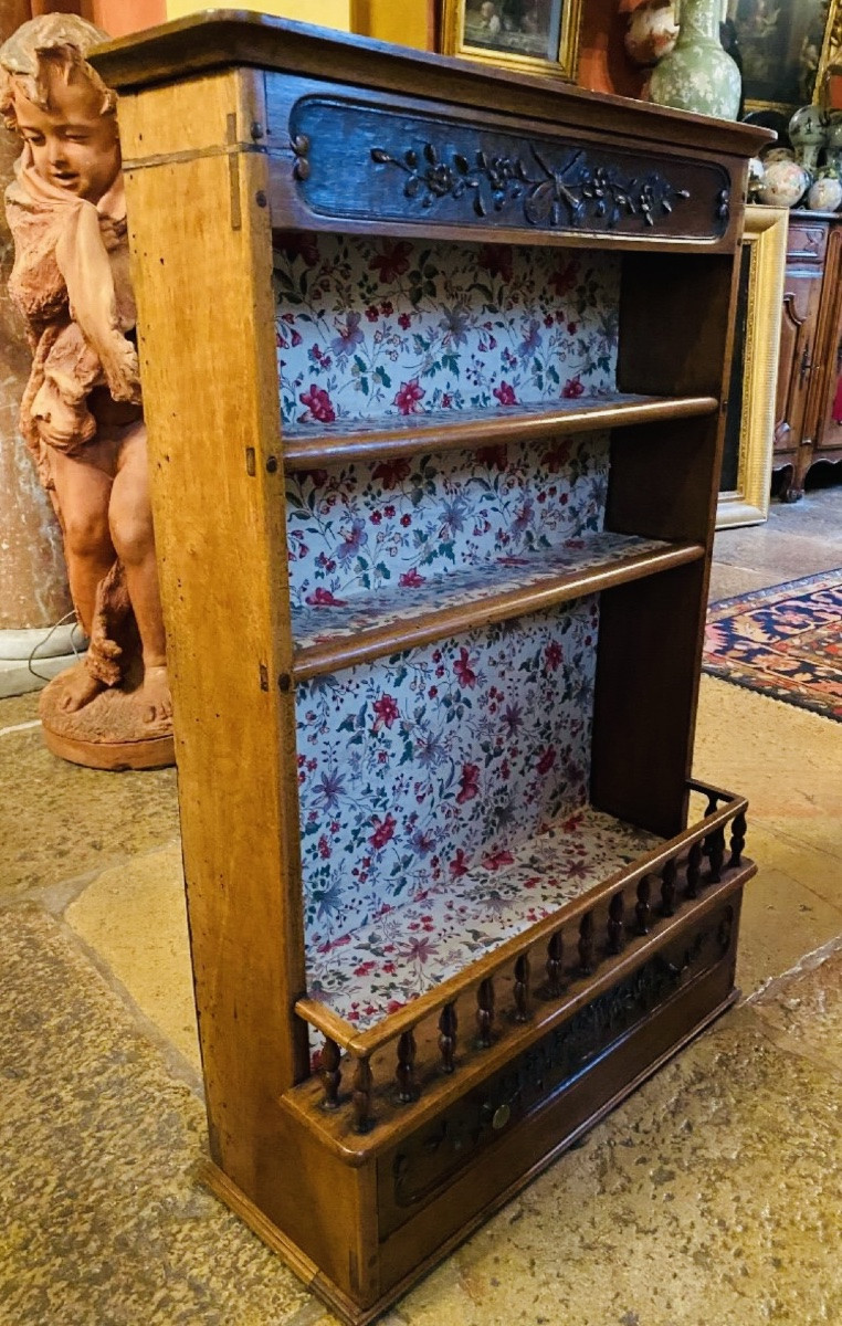 Estanier Provençal, Walnut Wall Shelf, Early 19th Century-photo-4